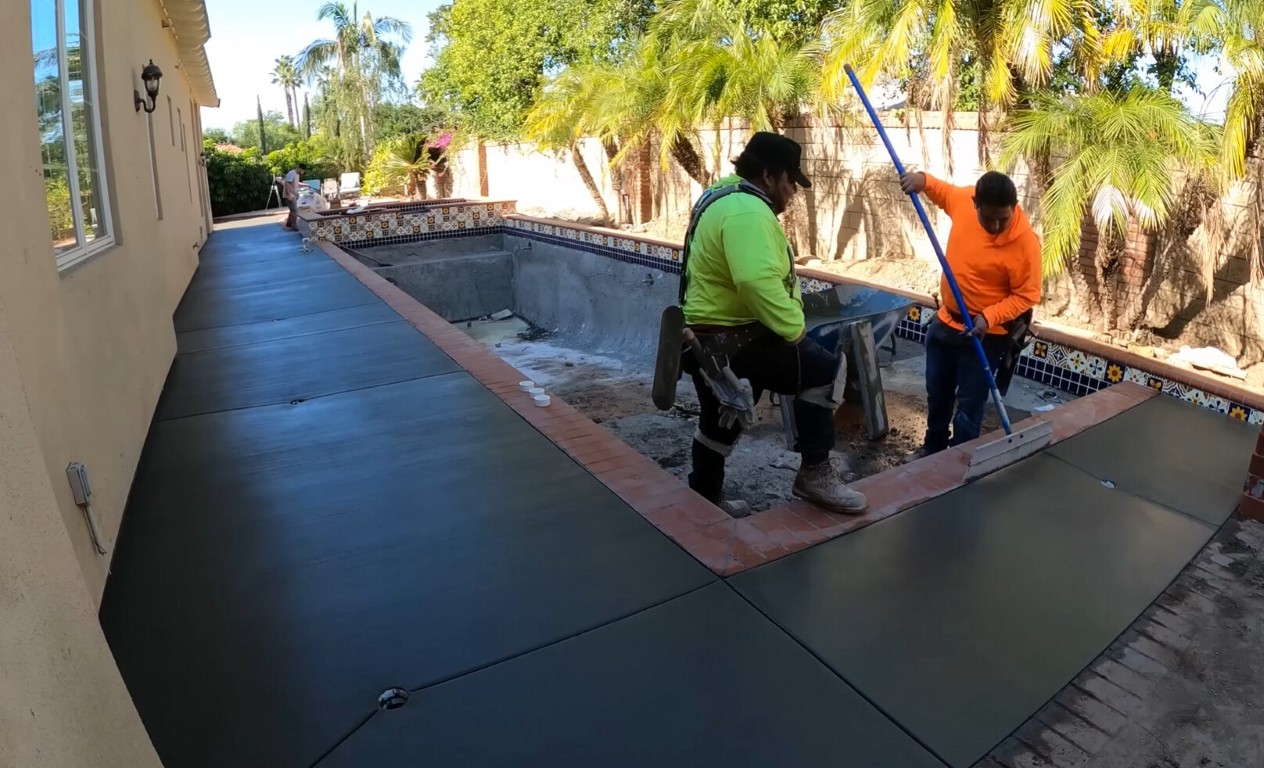 Concrete pool deck installation by professional contractors in San Luis, AZ
